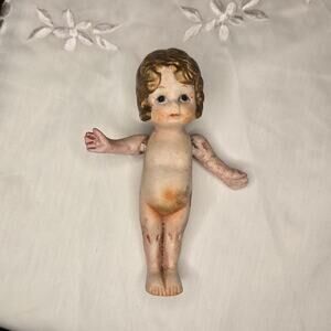 Vintage 1940s Penny Doll Painted Bisque Girl Figurine